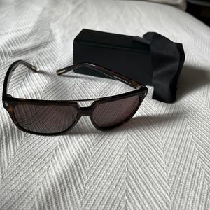 Christian Dior Homme "Black Tie" Tortoiseshell Sunglasses With Case & Lens Cloth